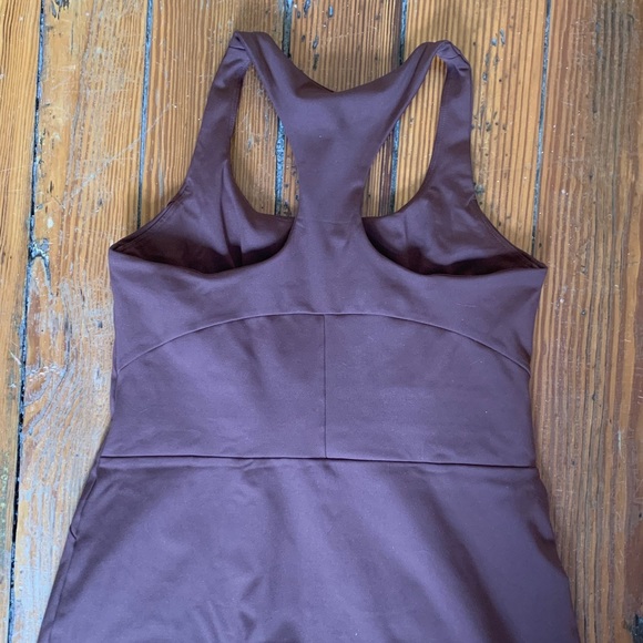 Girlfriend Collective Paloma Racerback Exercise Dress (M) in Earth - Picture 5 of 6